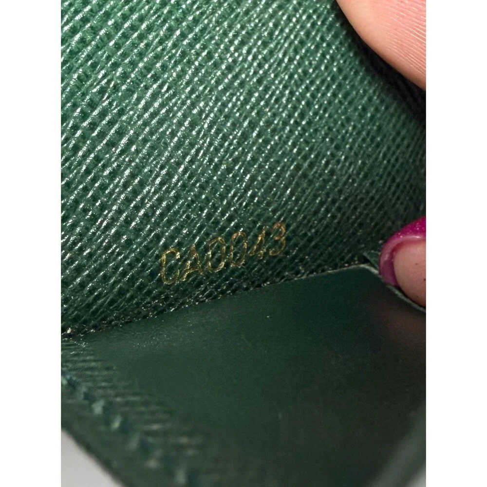 Louis Vuitton Green Taiga Leather Key Cles with Dust Bag